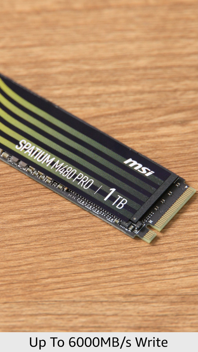 MSI SPATIUM M480 Pro PCIe 4.0 NVMe M.2 1TB Internal SSD High Speed